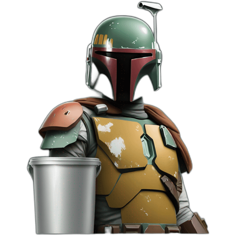 boba fett hanging up shoulders next to a trashcan emoji