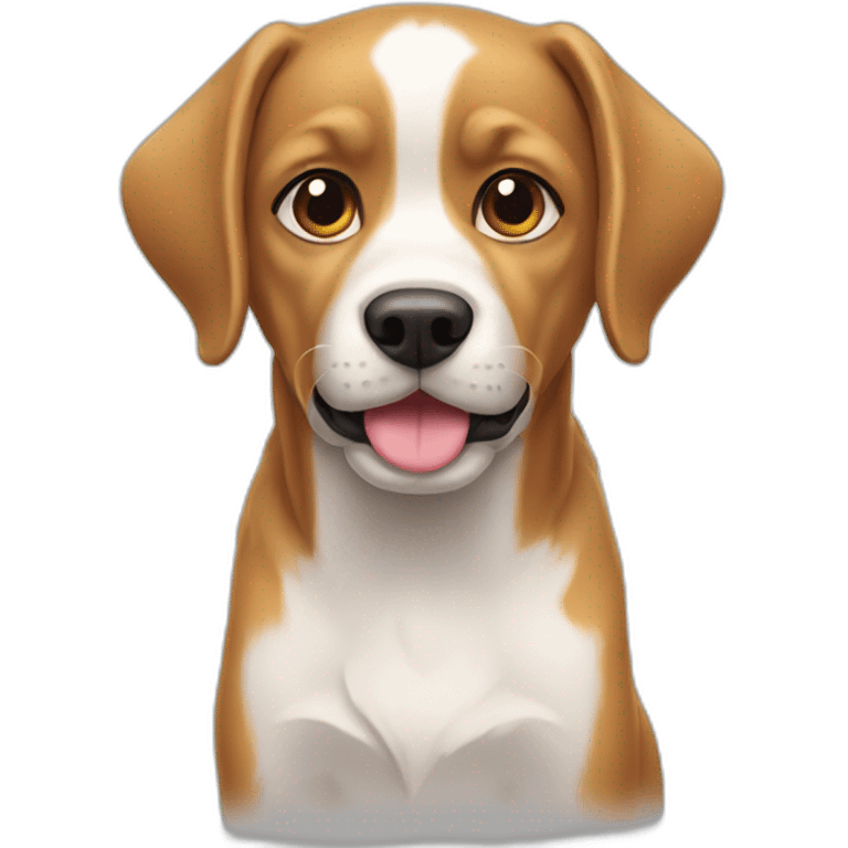 Chat sur un chien emoji