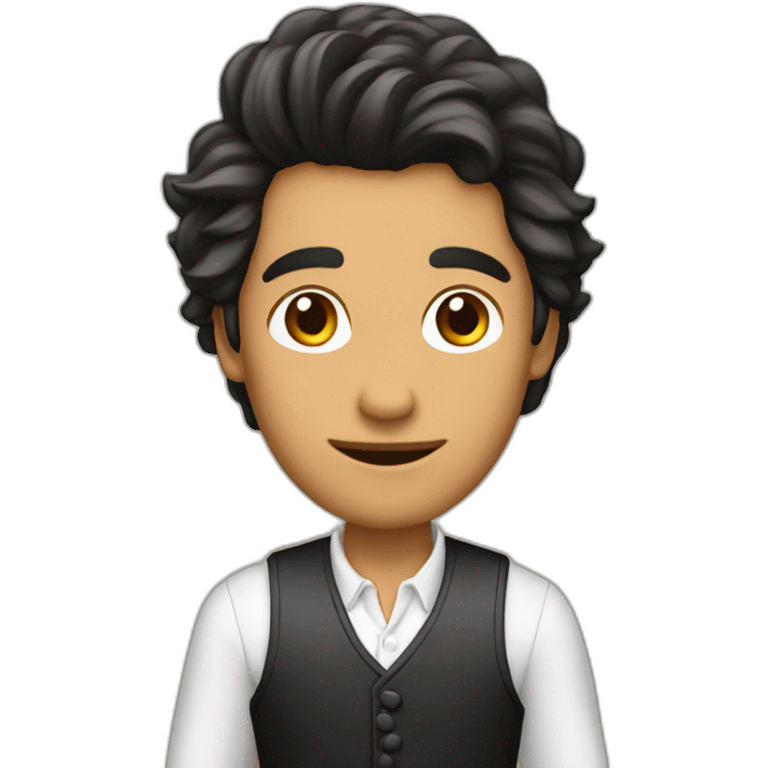 Chico de cabello cafe emoji