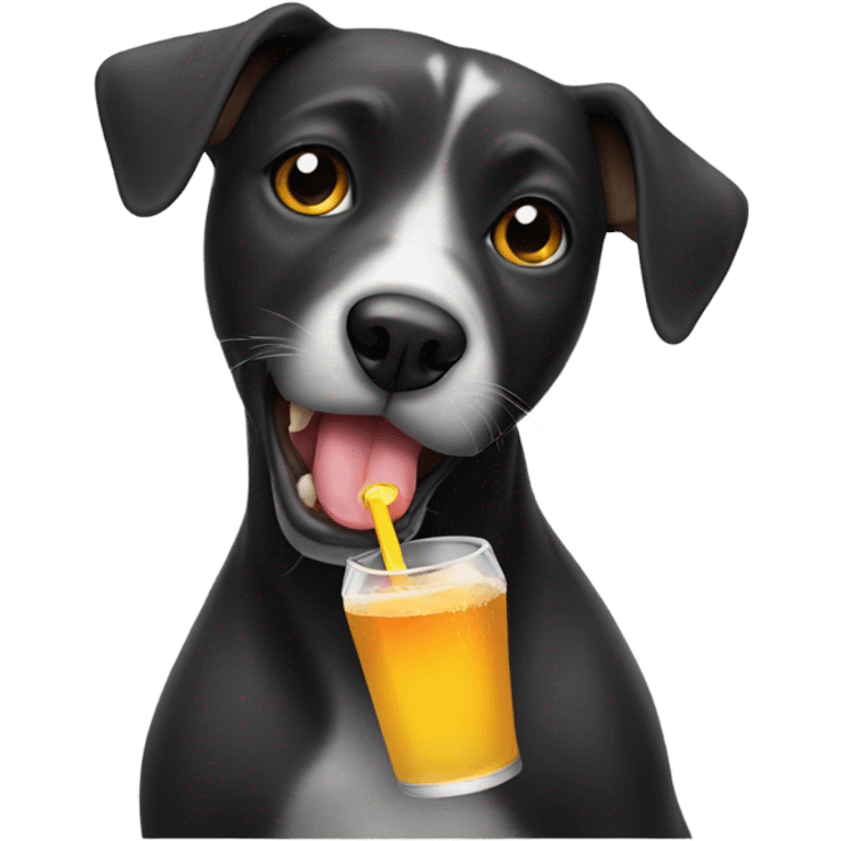 Dog with drink emoji