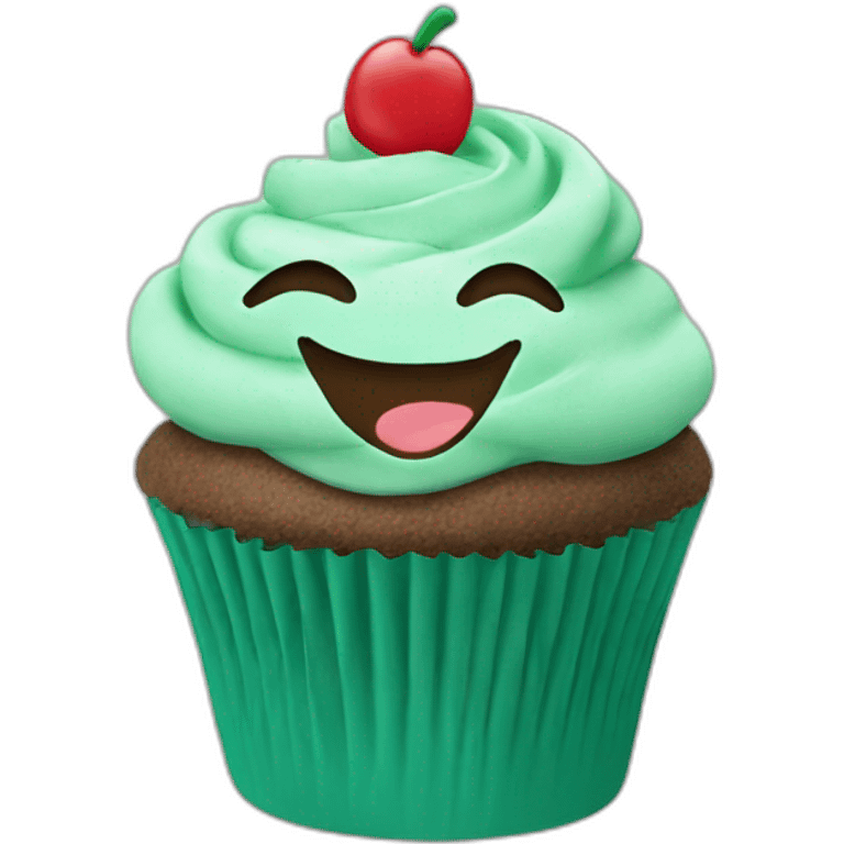 Happy camo cupcake emoji