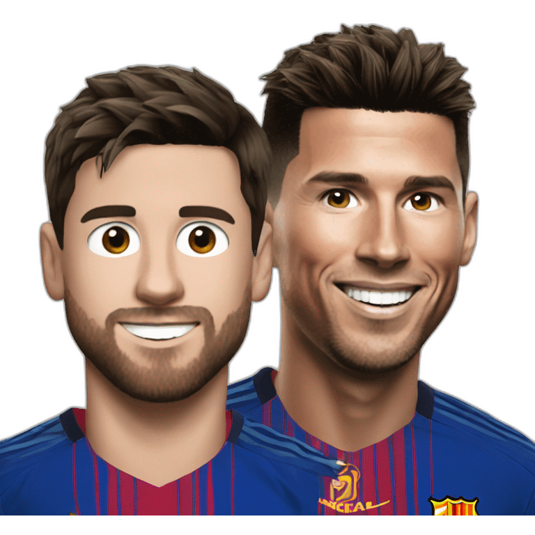 Ronaldo with messi emoji