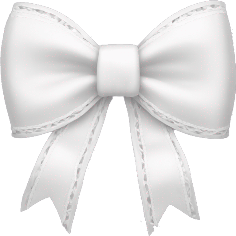 Cute girly white bow with laces emoji