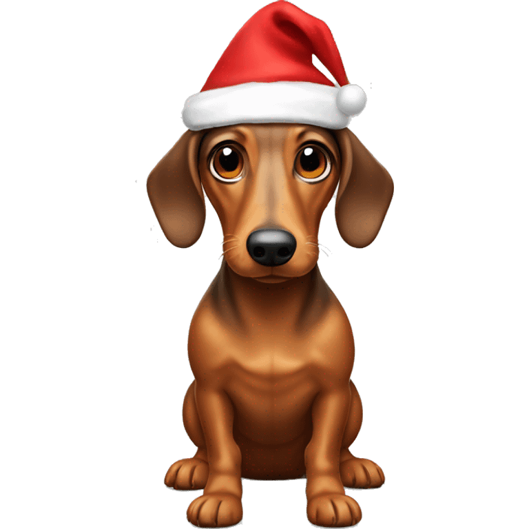 wiener dog with a santa hat emoji