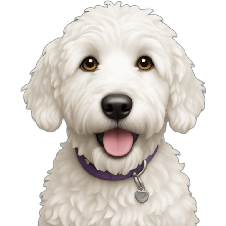 White mini golden doodle emoji