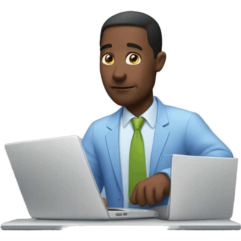 private man who is trading stocks at a laptop emoji