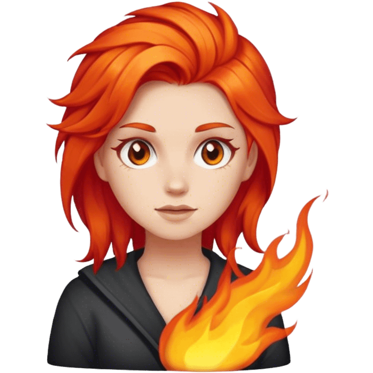 Girl with fire hair emoji