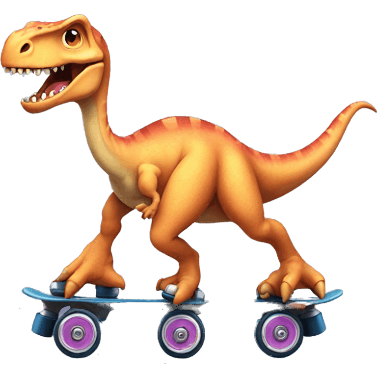 Dinosaur on roller skates emoji