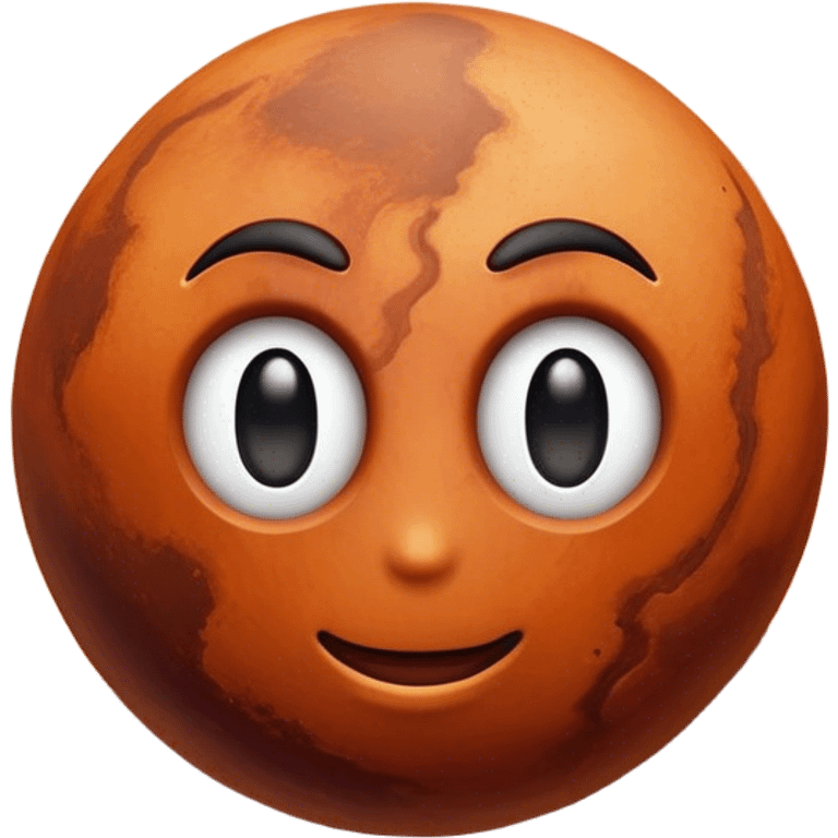 Cinematic Realistic Mars Emoji, portrayed with rugged, rust-colored landscapes, deep canyons, and swirling dust storms rendered with lifelike texture and an orange-hued glow that evokes the enigmatic allure of the Red Planet. emoji