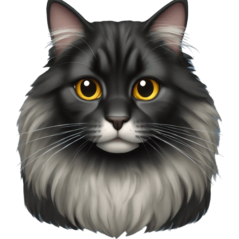 Black Maine coon cat emoji