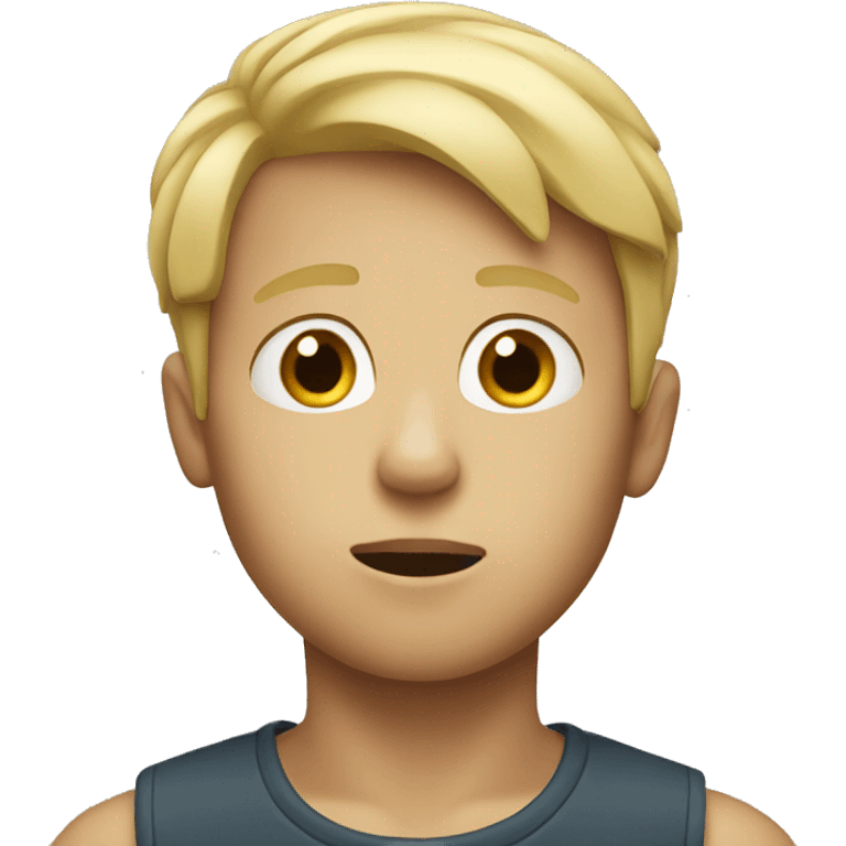 blonde boy with closed mouth emoji