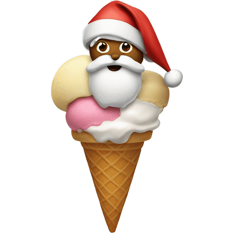 Santa with An ice cream cone emoji