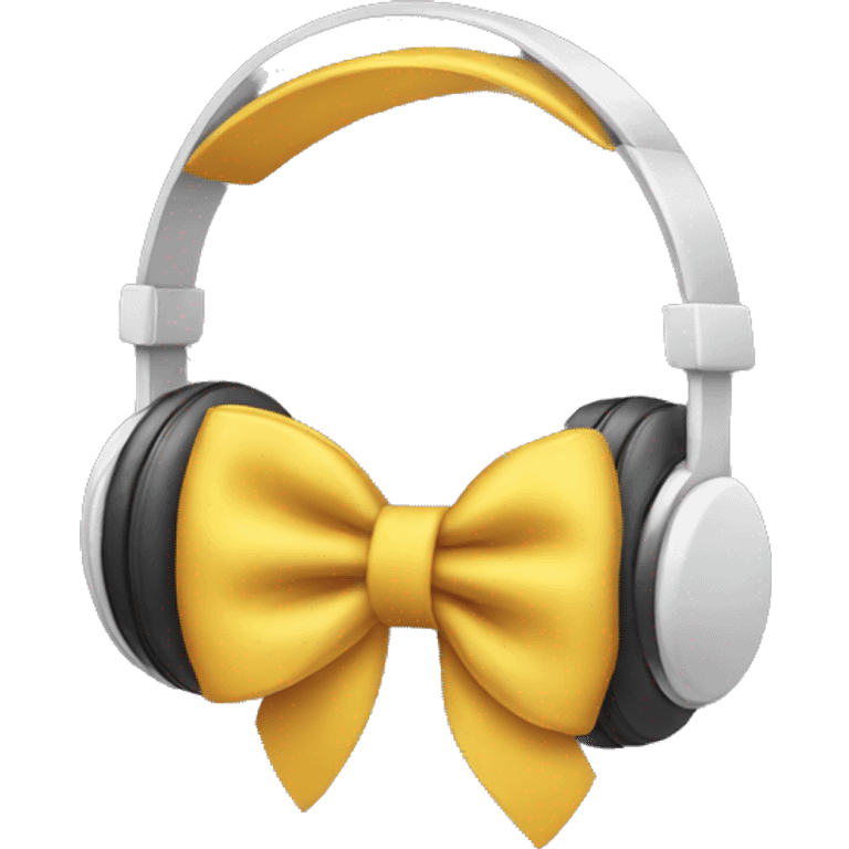 Headphones with a bow on it emoji