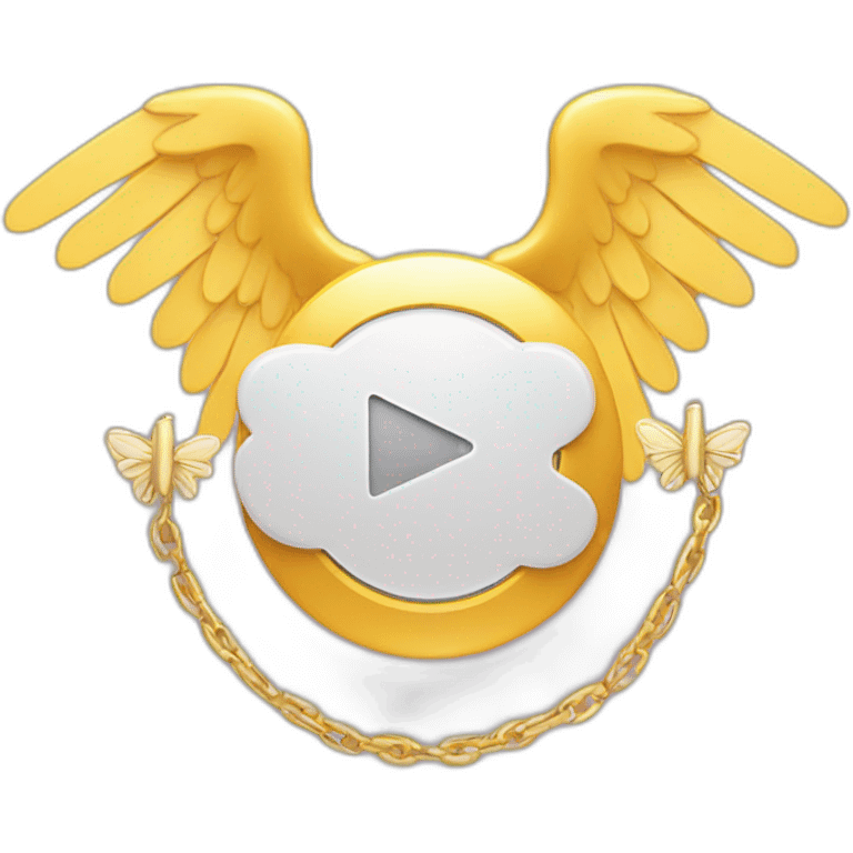 YouTube logo with wing and angel ring emoji