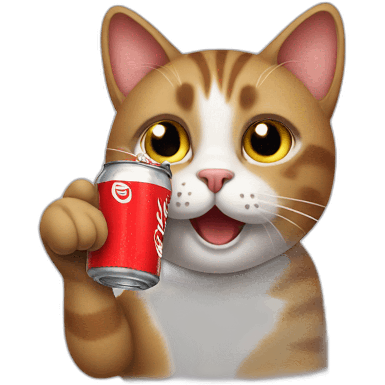 Cat drinking coke emoji