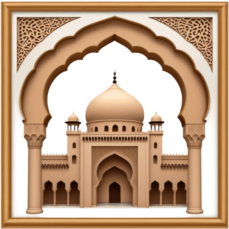 Cinematic Realistic Alhambra Landmark Emoji, capturing the intricate Moorish architecture, ornate arches. emoji