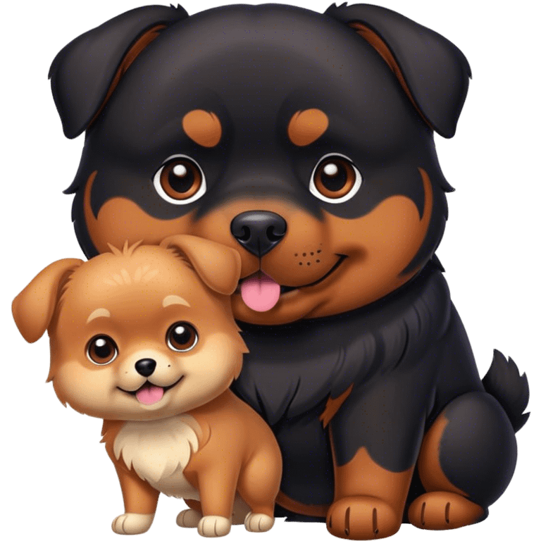 Rottweiler and pomeranian emoji