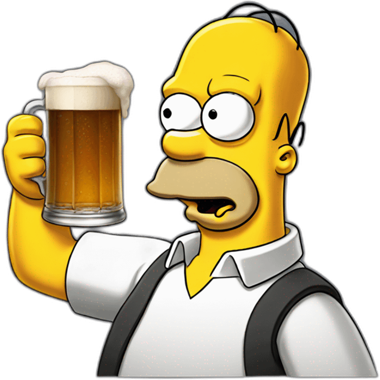 Homer simpson with beer emoji