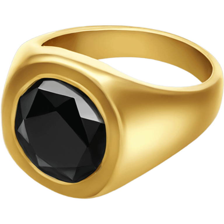 gold ring with black gem emoji