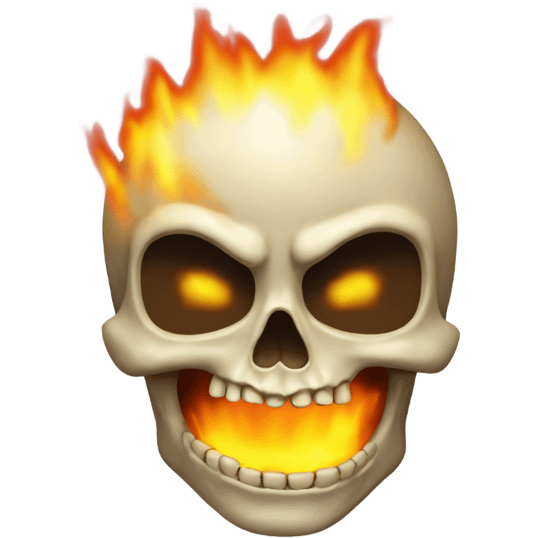 Skull blazing a fake joiny emoji