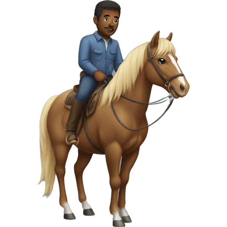 The owner of twitter riding a pony emoji