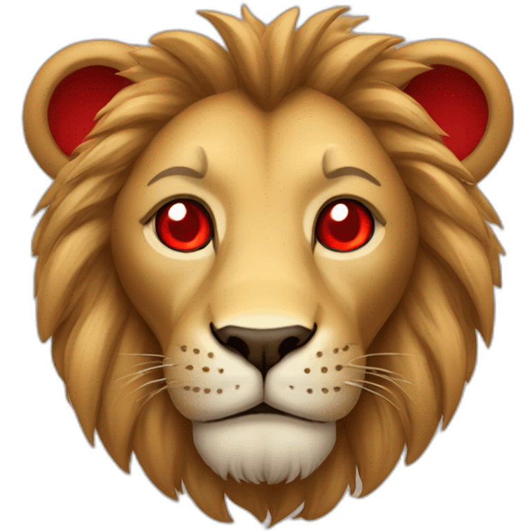 Lion with red hearts in eyes emoji