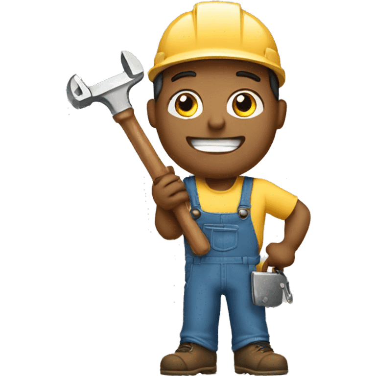 Carpenter holding wrench emoji