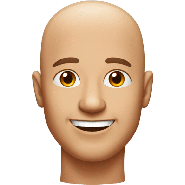 happy bald man with orange stubble and no eyebrows emoji