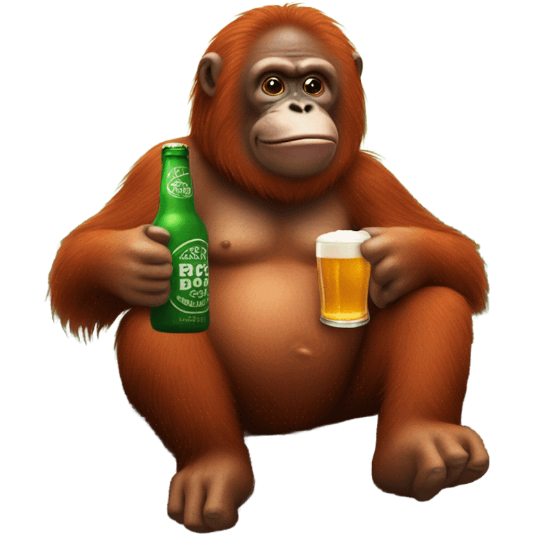 orangutan riding pig with beer  emoji