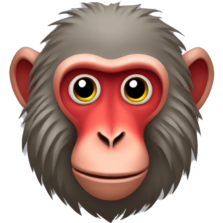 Baboon with a red face emoji