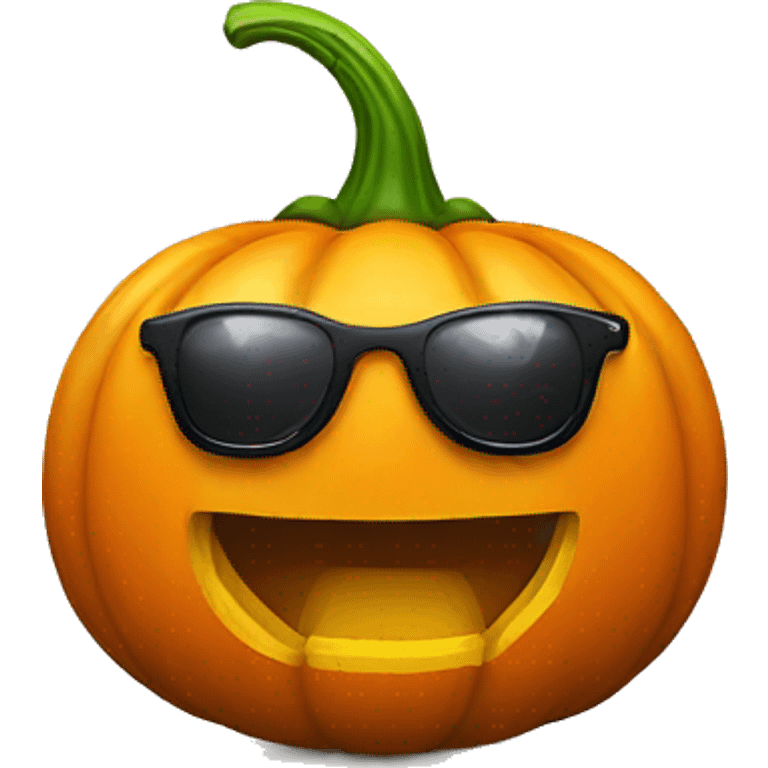 halloween pumpkin with sun glasses  emoji