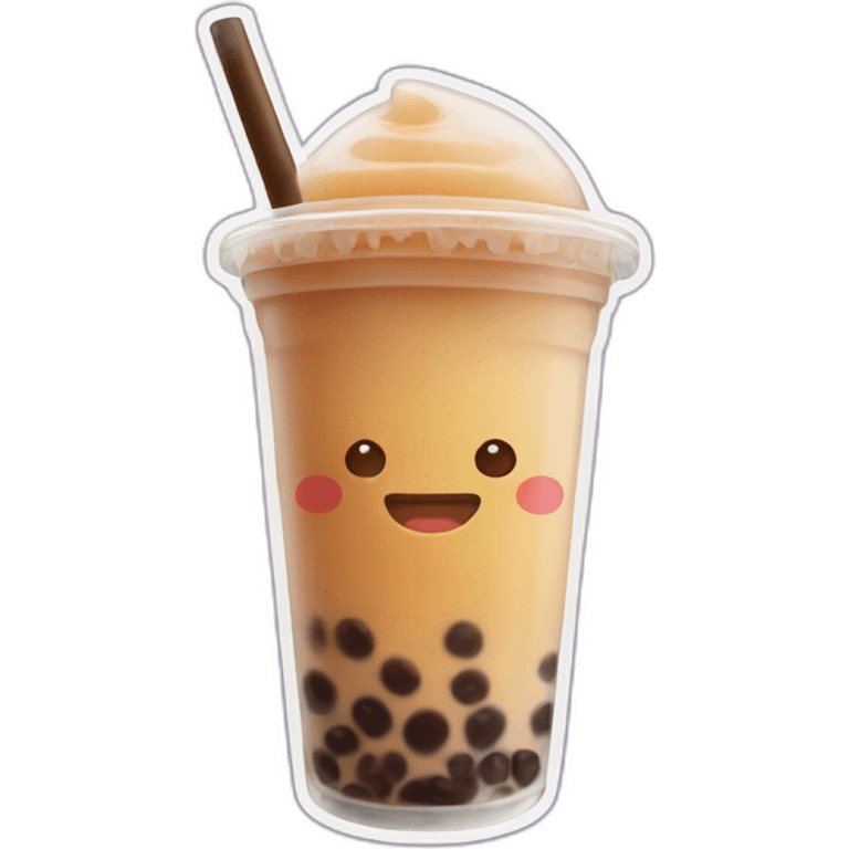 Chat qui bois un bubble tea emoji