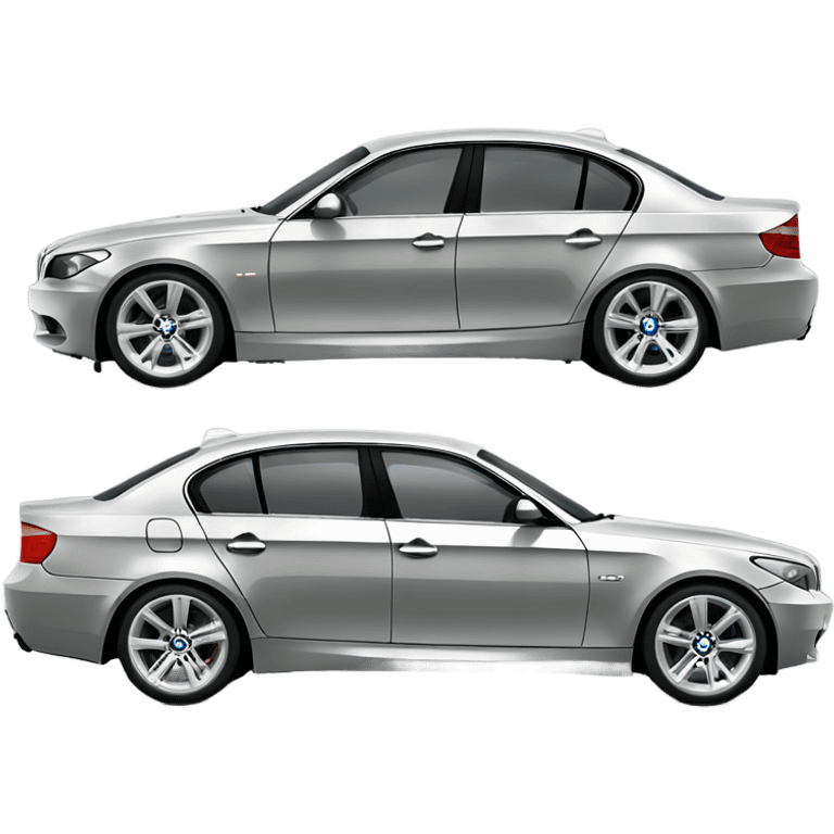 BMW E60 530D in silver color with gold rims emoji