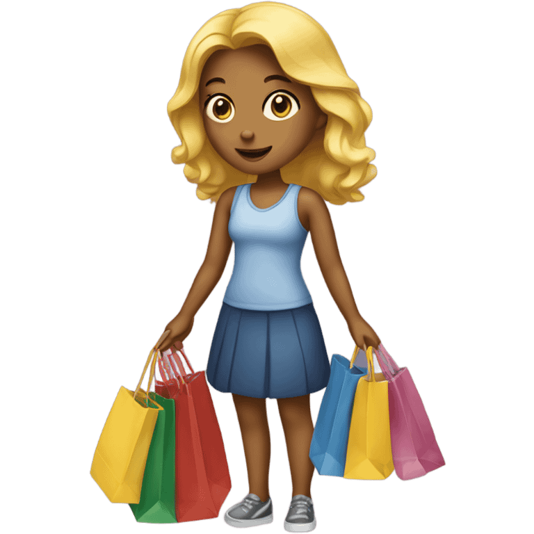  Girl holding shopping bags  emoji