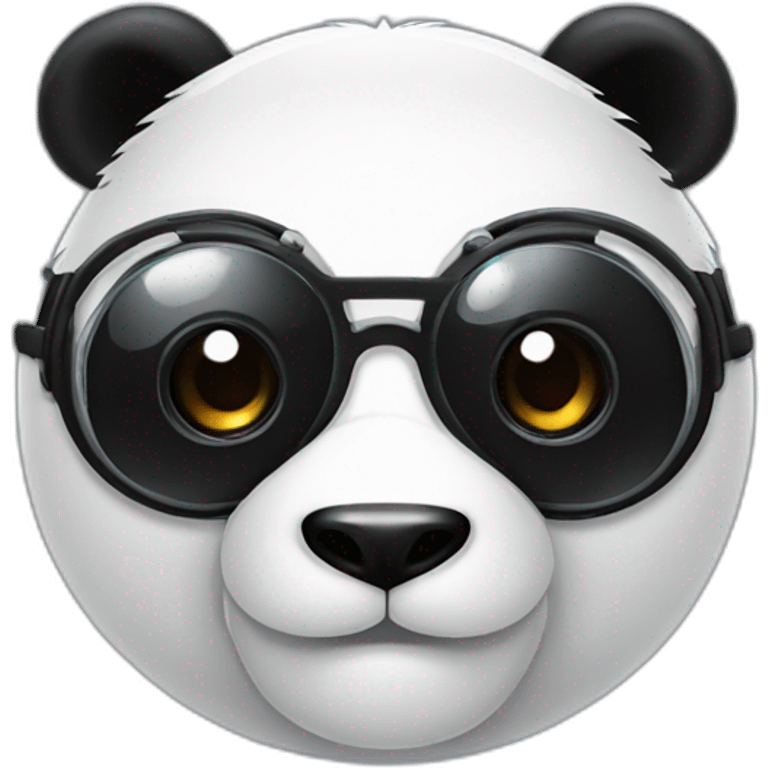 panda with a monocle with headphone emoji