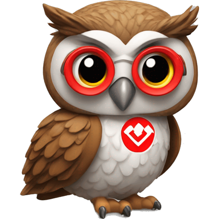 Owl wearing a red Trikot with Vodafone Logo  emoji