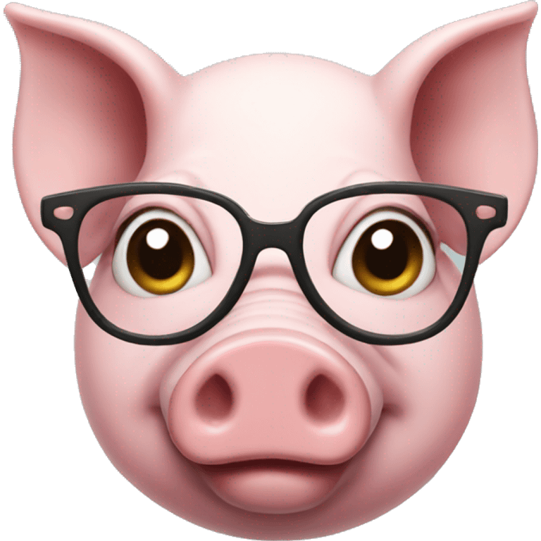 Pig with glasses emoji