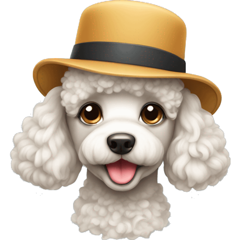 cute poodle in hat emoji