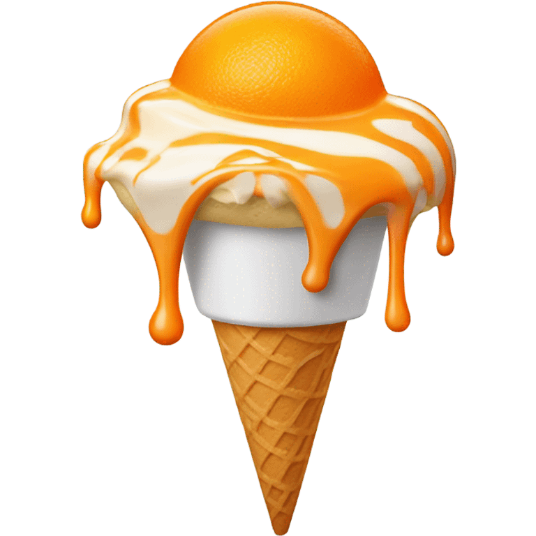 Melting orange ice cream  emoji