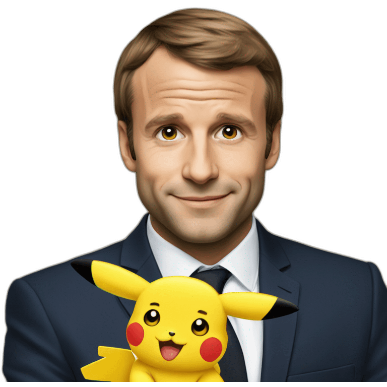 Macron mélenger avec Pikacho⁹ emoji