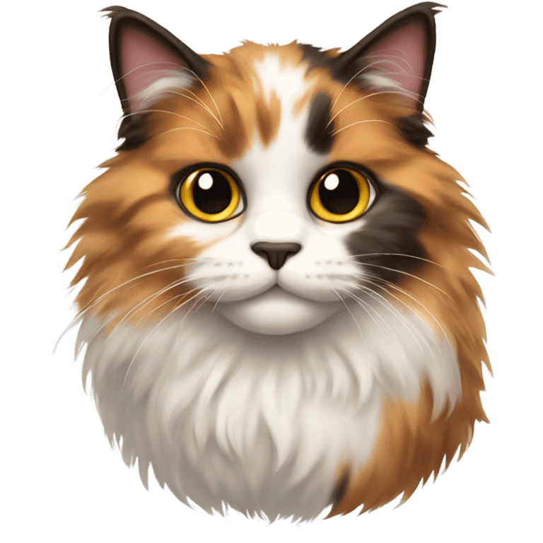 Fluffy calico cat emoji