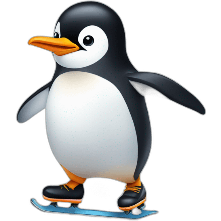 penguin ice skating emoji