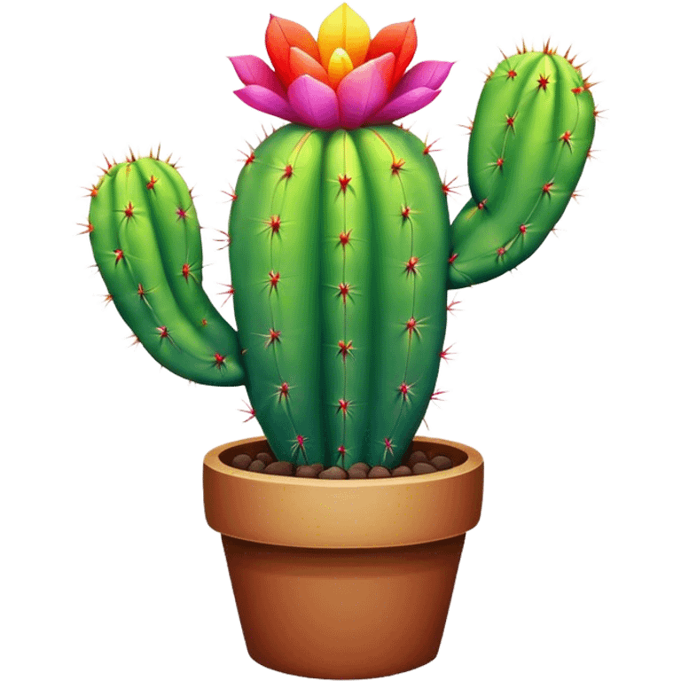 Rainbow cactus emoji