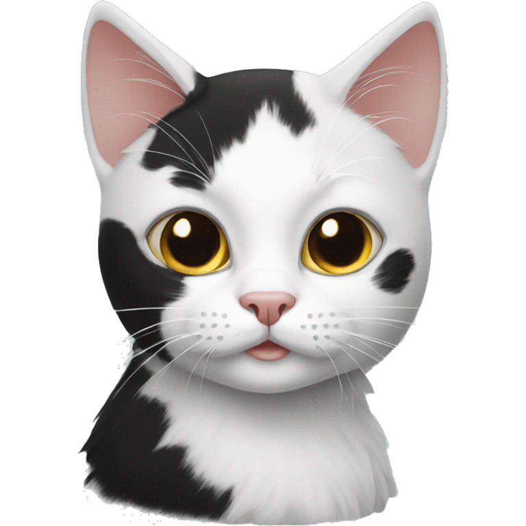 white and black cat  emoji