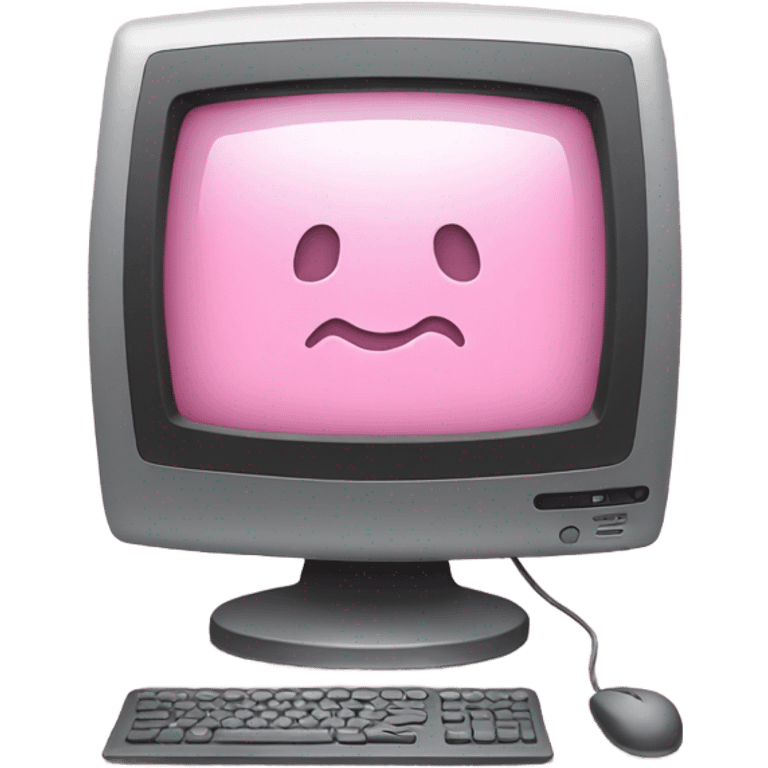 Pink computer monitor emoji