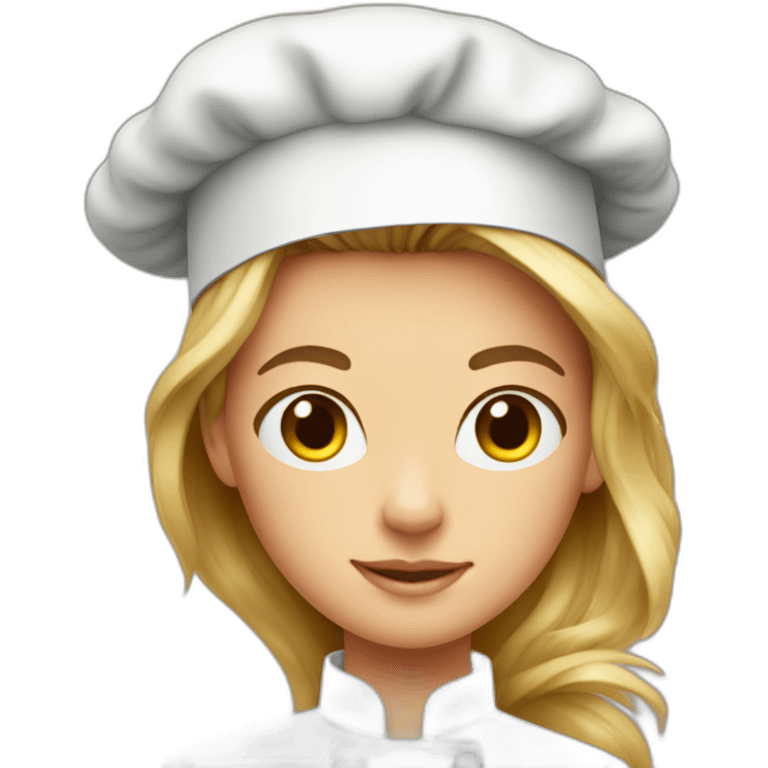 Young chef with curtain bangs cooking emoji