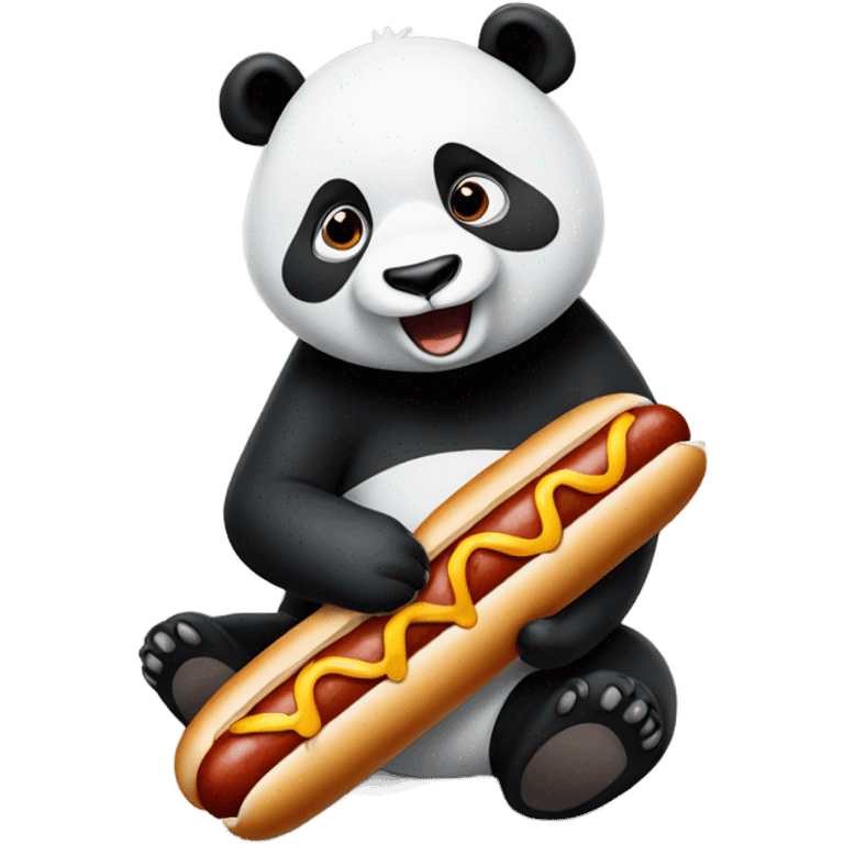 Panda eating hotdogs  emoji