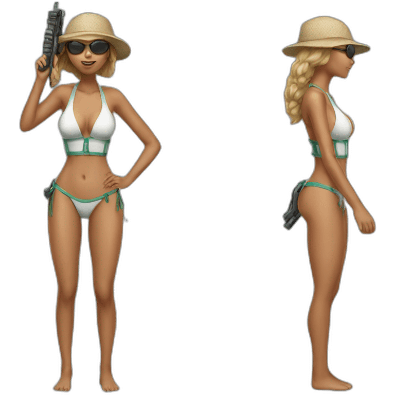 Hot swimwear sniper girl emoji