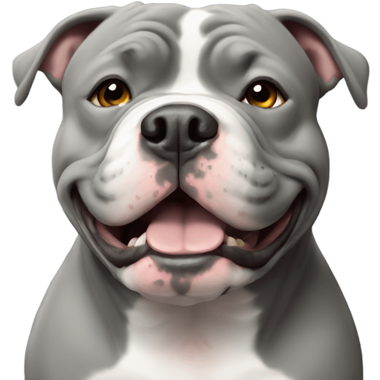 Grey American bully emoji