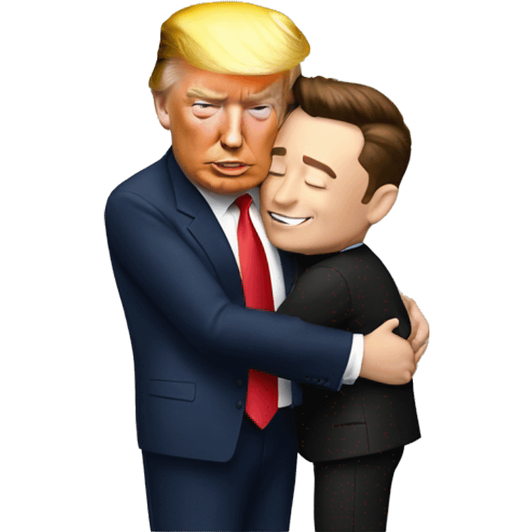 Trump and Elon Musk hugging emoji